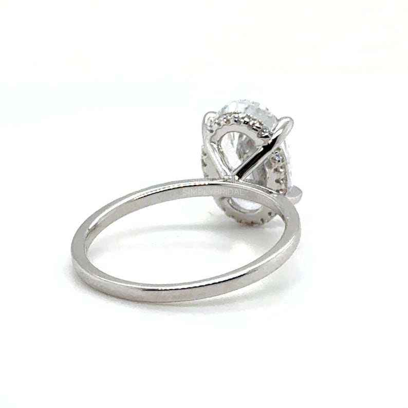 3.00ct Oval Engagement Ring, Moissanite Oval Ring, Bridal Ring, Sterling Silver, Long Oval Moissanite Diamond Ring, 12x8 Oval