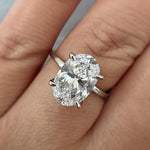 Load image into Gallery viewer, 3.00ct Oval Engagement Ring, Moissanite Oval Ring, Bridal Ring, Sterling Silver, Long Oval Moissanite Diamond Ring, 12x8 Oval