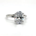 Load image into Gallery viewer, 3.00ct Oval Engagement Ring, Moissanite Oval Ring, Bridal Ring, Sterling Silver, Long Oval Moissanite Diamond Ring, 12x8 Oval