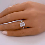Load image into Gallery viewer, 2.50ct Radiant Cut Engagement Ring, Radiant Solitaire Ring, Simulated Diamond, Sterling Silver, Gold, Rose Gold Vermeil, Dainty Minimalist