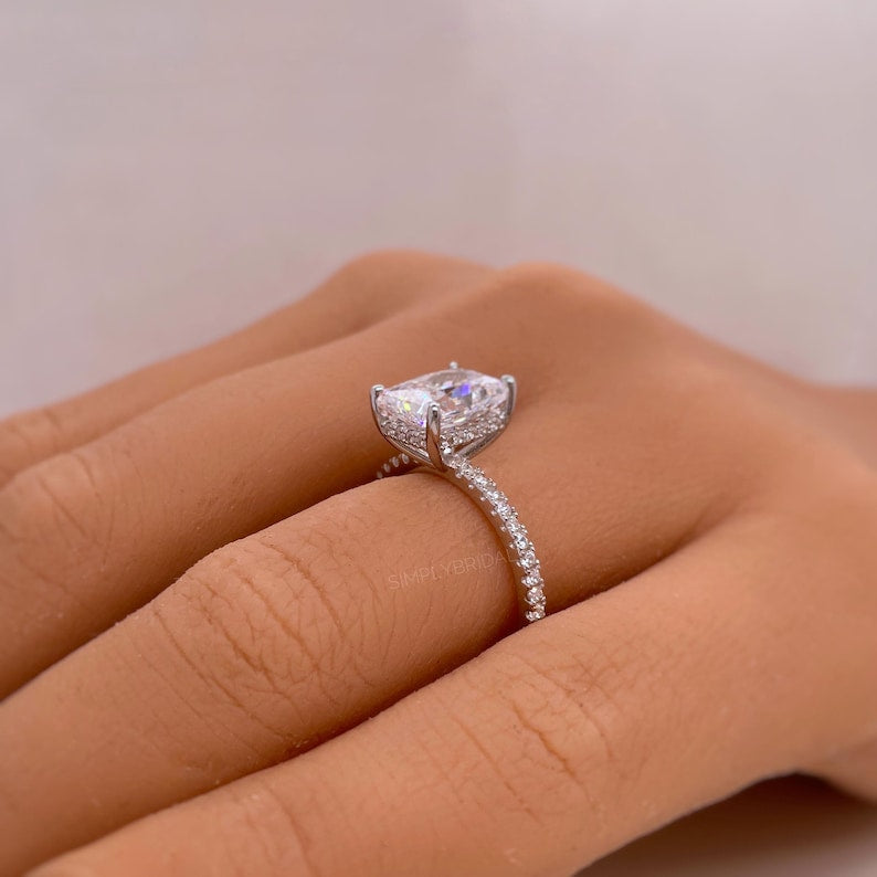 2.50ct Radiant Cut Diamond Engagement Ring, Radiant Solitaire Ring, 14k Gold, Radiant Lab Diamond, IGI Certified, Minimalist Bridal Ring