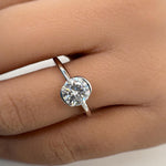 Load image into Gallery viewer, 1.00ct Round Moissanite Solitaire Ring, Bezel Moissanite Engagement Ring, Bridal Ring, Proposal Ring, Sterling Silver with Vermeil