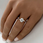 Load image into Gallery viewer, 1.00ct Round Moissanite Solitaire Ring, Bezel Moissanite Engagement Ring, Bridal Ring, Proposal Ring, Sterling Silver with Vermeil