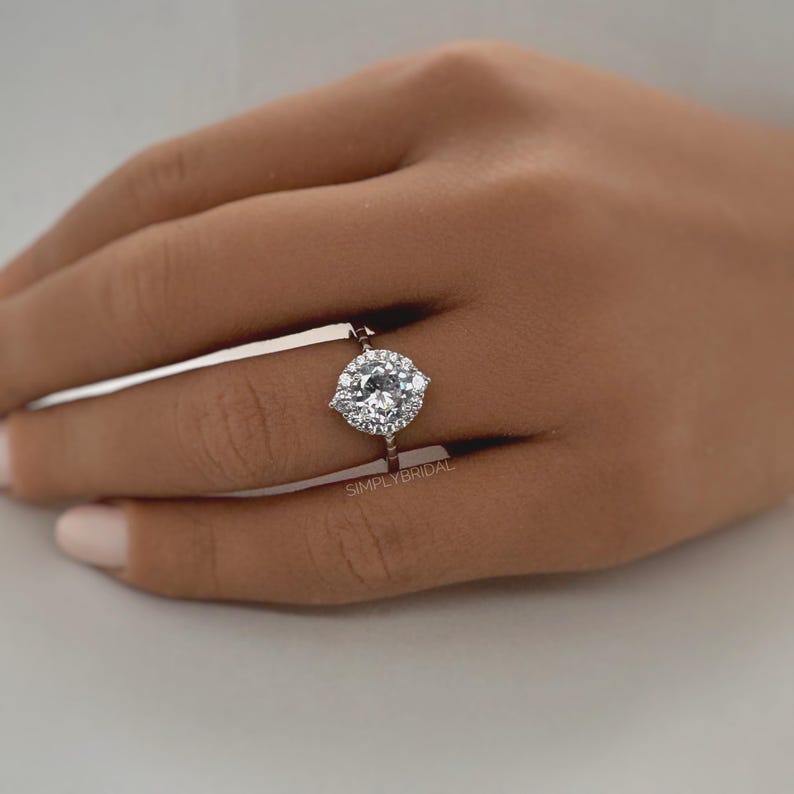 1.00ct Round Moissanite Solitaire Ring, 6 Prong Moissanite Engagement Ring, Bridal Ring, Proposal Ring, Sterling Silver with Vermeil