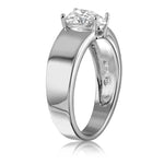 Load image into Gallery viewer, Oval Moissanite Ring, Thick Bank Engagement Ring, Oval Moissanite, Sterling Silver, Bold Modern Engagement Ring