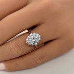 Load image into Gallery viewer, Art Deco Oval Moissanite Engagement Ring, Art Deco Halo Oval Moissanite Ring, Sterling Silver with Vermeil
