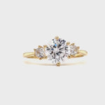 Load and play video in Gallery viewer, 3 Diamond Engagement Ring, Triple Stone Ring, Dainty Engagement Ring, Minimalist, 1.50ct 3 Diamonds, Lab Grown, 14k Gold