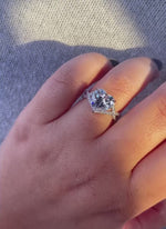 Load and play video in Gallery viewer, 3.00ct Heart Pink Moisanite Engagement Ring Set,
