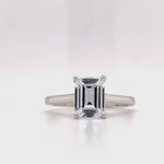 Load and play video in Gallery viewer, 3.50 Elongated Cushion Cut Moissanite Engagement Ring, Split Band, Double Band, Long Cushion Cut Moissanite, Sterling Silver with Vermeil