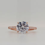 Load and play video in Gallery viewer, 2.00ct Round Moissanite Engagement Ring, 4 Prong Engagement Ring, Solitaire Round Brilliant Moissanite Ring, Moissanite Sterling Silver Ring