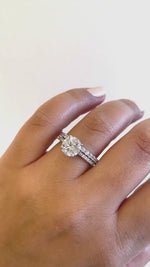Load and play video in Gallery viewer, 2.00ct Solitaire Engagement Ring Set, 4 Prong Engagement Ring Set, Minimalist Rings Set, Bridal Set, Proposal Set, Round Diamond Solitaire