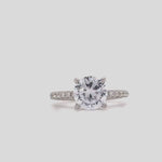 Load and play video in Gallery viewer, 2.00ct Moissanite Engagement Ring, 4 Prong Engagement Ring, Simple Solitaire Round Brilliant Moissanite Ring, Moissanite Engagement Ring