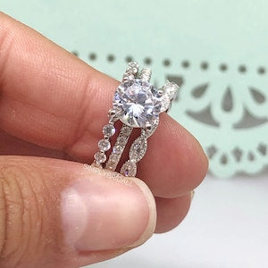 2.00ct Art Deco Engagement Ring Set