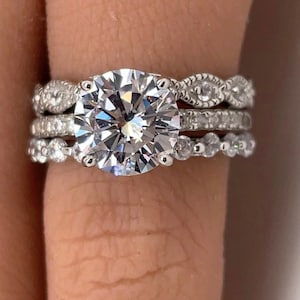 2.00ct Art Deco Engagement Ring Set