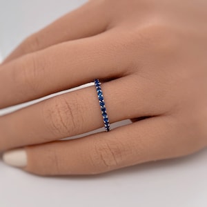 Blue Sapphire Eternity Band