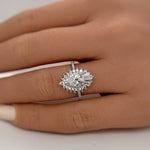 Load image into Gallery viewer, 14k Art Deco Cluster Engagement Ring
