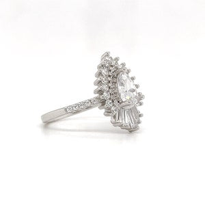 14k Art Deco Cluster Engagement Ring