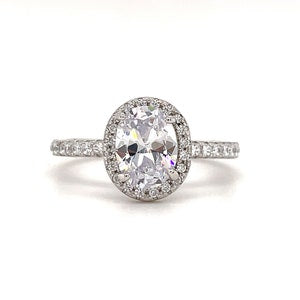 1.00ct  Oval Moissanite Engagement Ring