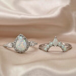 Load image into Gallery viewer, Opal Art Deco Engagement Set
