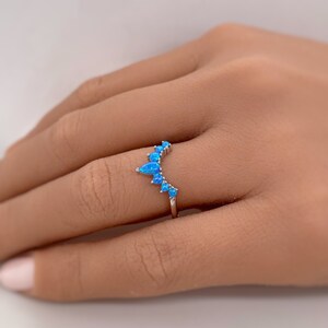 Curved Blue Opal Band