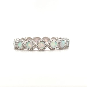 Opal Eternity Band, Opal Bezel Set Band