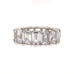 Load image into Gallery viewer, Large Emerald Diamond Eternity Band
