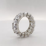 Load image into Gallery viewer, Large Emerald Diamond Eternity Band
