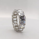 Load image into Gallery viewer, Large Emerald Diamond Eternity Band
