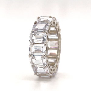 Large Emerald Diamond Eternity Band