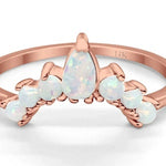 Load image into Gallery viewer, 14k Curved Opal Band, Fitted Opal Ring
