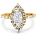 Load image into Gallery viewer, 1.50ct Marquise Halo Moissanite Engagement Ring
