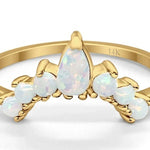 Load image into Gallery viewer, 14k Curved Opal Band, Fitted Opal Ring
