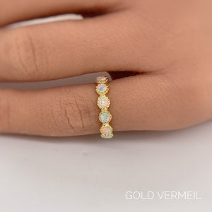 Opal Eternity Band, Opal Bezel Set Band