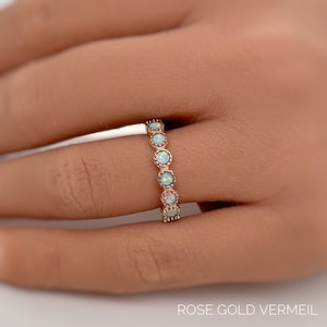 Opal Eternity Band, Opal Bezel Set Band