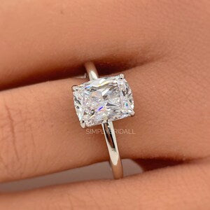 2.50 Elongated Cushion Cut Moissanite Engagement Ring