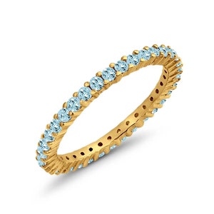 Aquamarine Eternity Band