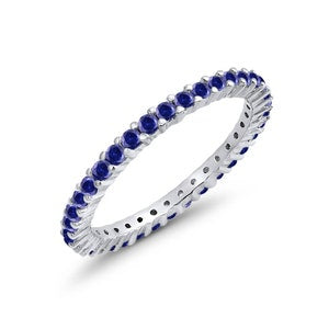 Blue Sapphire Eternity Band