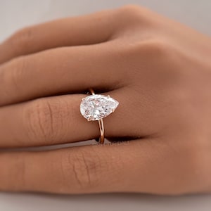 3.00ct Pear Moissanite Engagement Ring