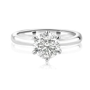 1.00ct Round Moissanite Solitaire Ring