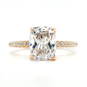 2.50 Elongated Cushion Cut Moissanite Engagement Ring