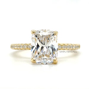 2.50 Elongated Cushion Cut Moissanite Engagement Ring