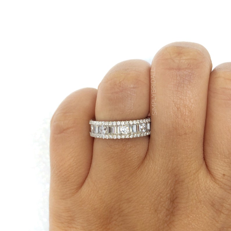 Baguette Simulated Diamond Band