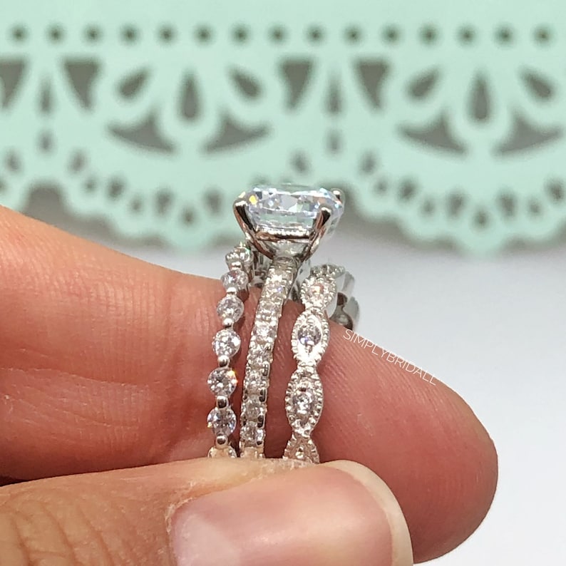 2.00ct Art Deco Engagement Ring Set