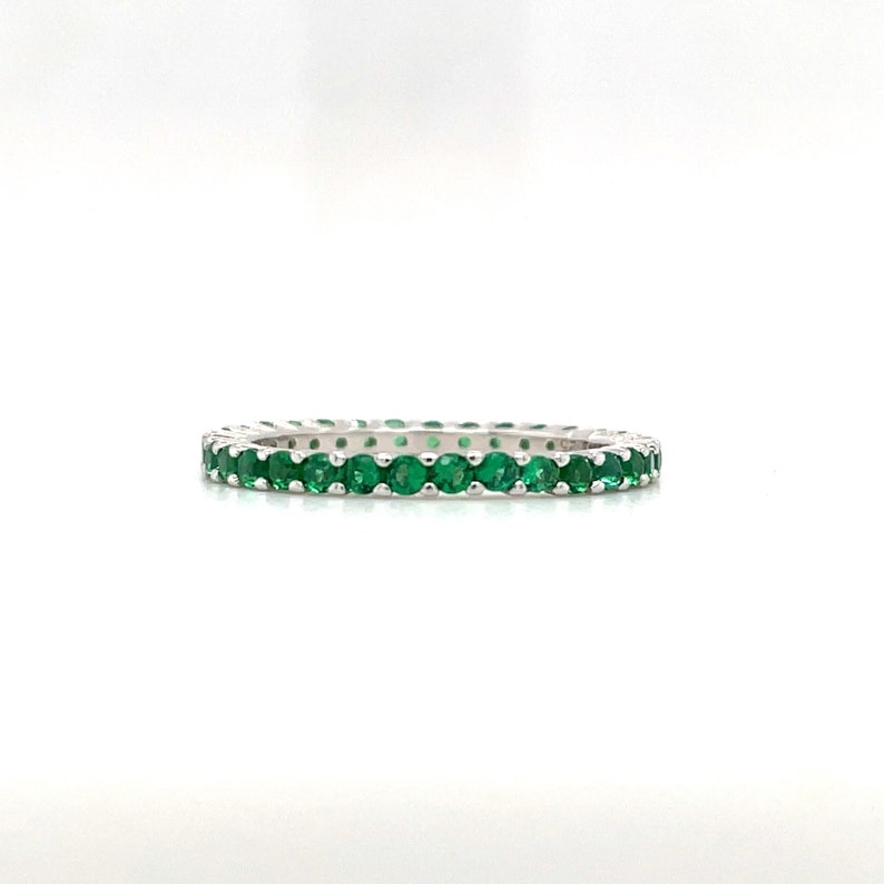 Green Emerald Eternity Band