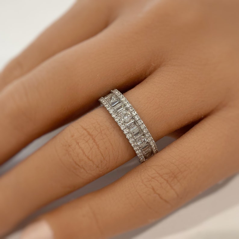 Baguette Simulated Diamond Band