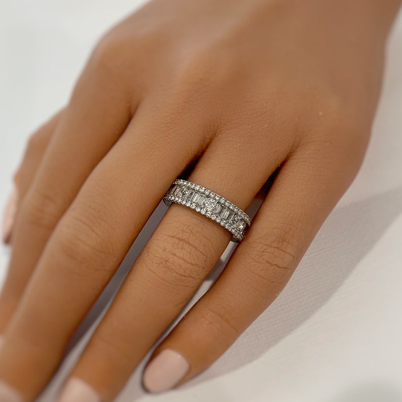 Baguette Simulated Diamond Band