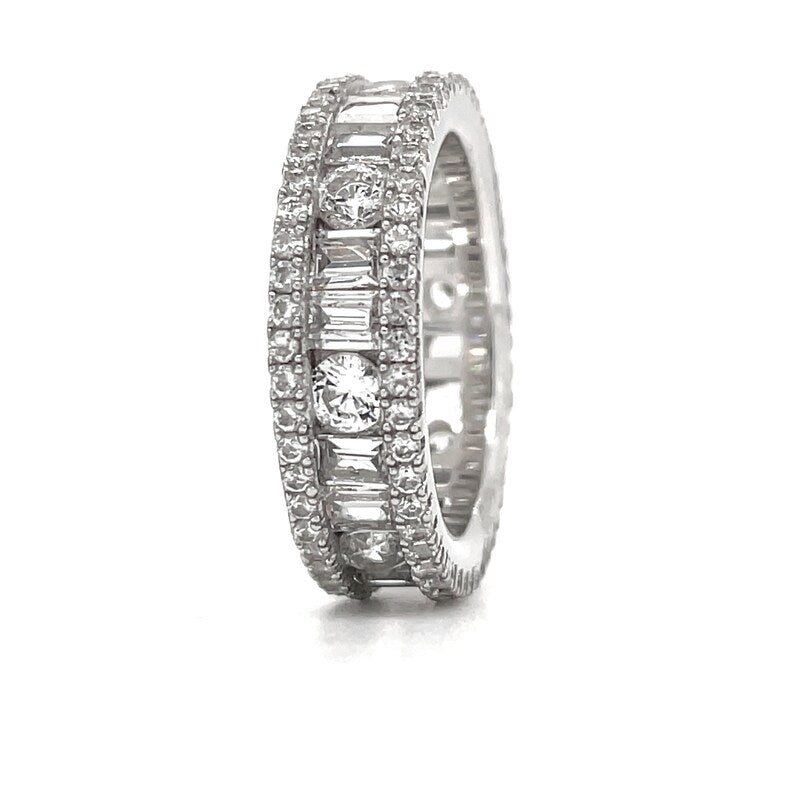 Baguette Simulated Diamond Band