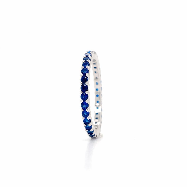 Blue Sapphire Eternity Band