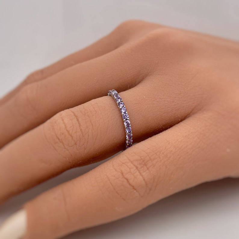 Amethyst Eternity Band