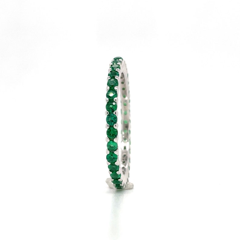 Green Emerald Eternity Band